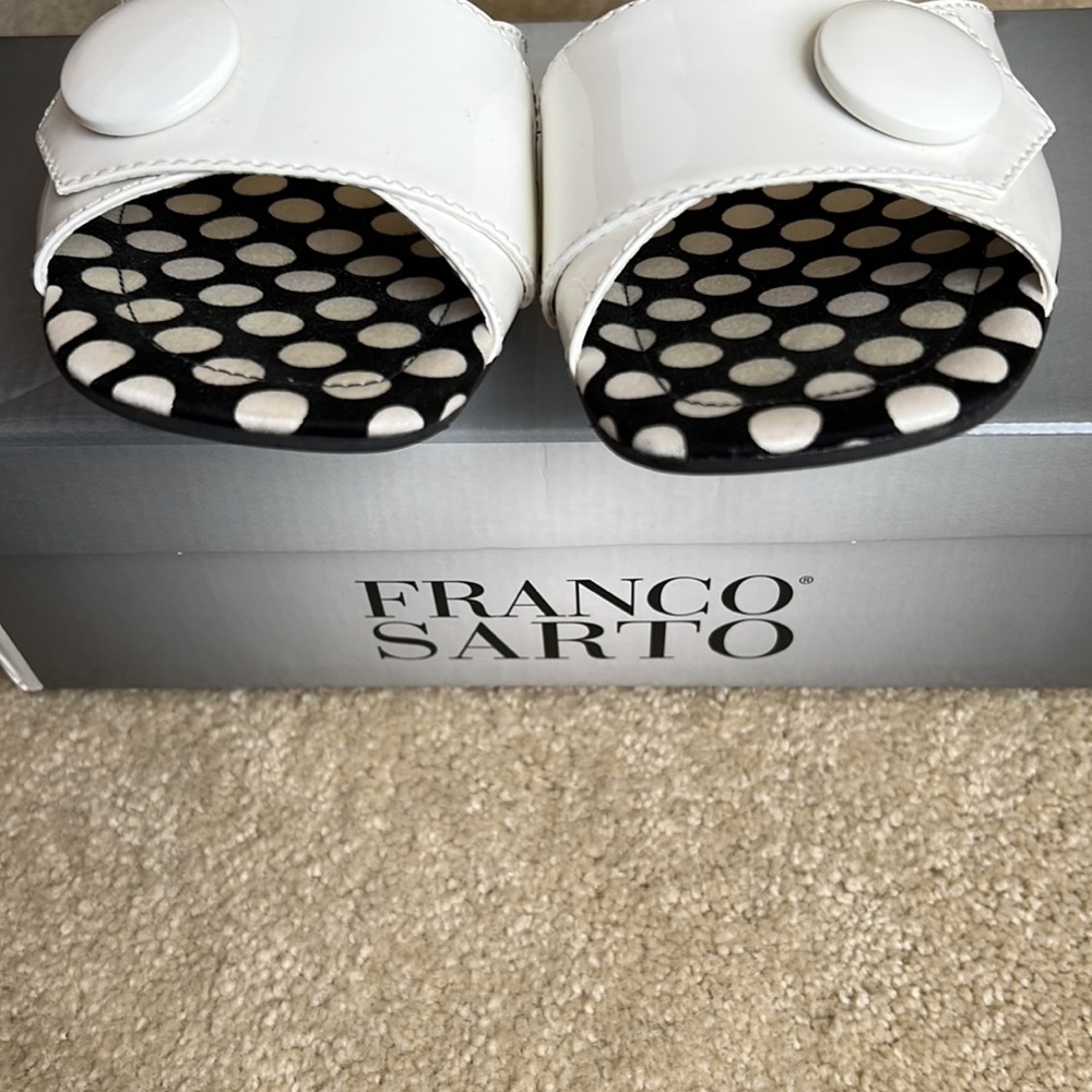 Franco Sarto Nicole White Patent Kitten Heels - Picture 5 of 7